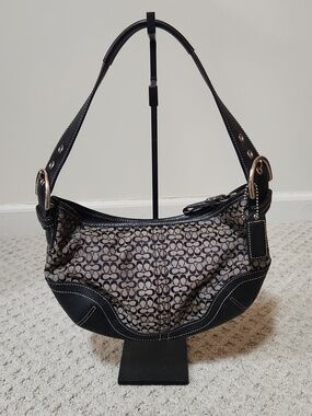 Coach Signature Shoulder Bag Black Small Mini